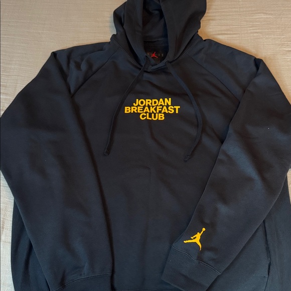 Jordan Breakfast Club Hoodie in Black and Yellow - Picture 1 of 3